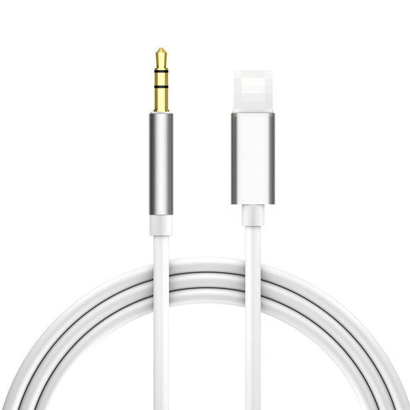 For Lightning to 3.5mm Jack Audio Cable Car AUX For iPhone11 Max Pro Adapter Audio Transfer Male to Male AUX Headphone Cable Silver