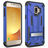 For Samsung Galaxy J2 / J2 Pure - Hybrid Transformer Case with Kickstand and UV Coated PC/TPU Layers - BLUE