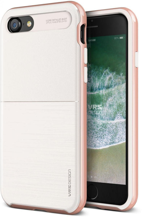 iPhone SE-8-7 VRS DESIGN Case High Pro Shield - White/Rose