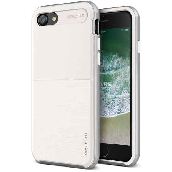 iPhone SE-8-7 VRS DESIGN Case High Pro Shield - White/Silver