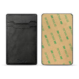 HLD 18-UNI02BK Leather  Adhesive Foldable Pocket Card Holder With Two Slots In Black