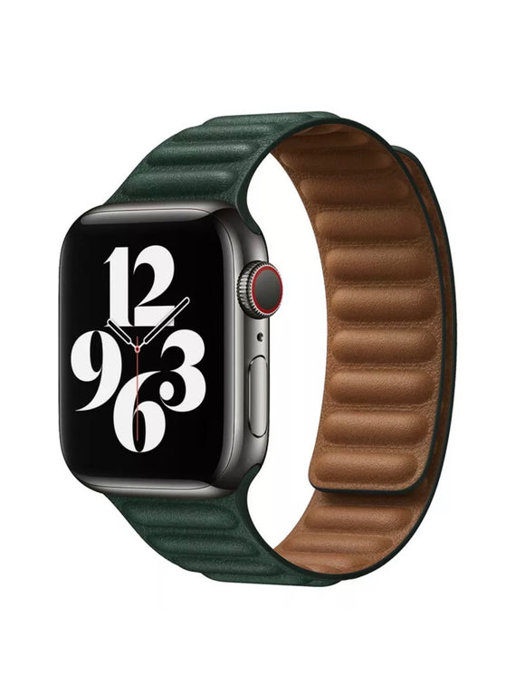 Apple Watch Leather Link Loop Magnetic Band 49/45/44/42mm - Green