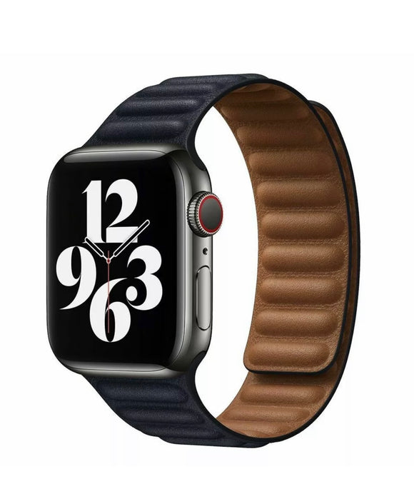 Apple Watch Leather Link Loop Magnetic Band 41/40/38mm - Black