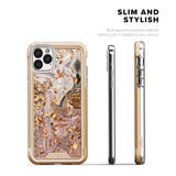 ZIZO ION iPhone 11 Pro (2019) Case - Triple Layered Hybrid Case with Tempered Glass Screen Protector - Gold Swirl