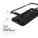 ZIZO ION IPHONE 11 PRO MAX (2019) CASE - TRIPLE LAYERED HYBRID CASE WITH TEMPERED GLASS SCREEN PROTECTOR-Black