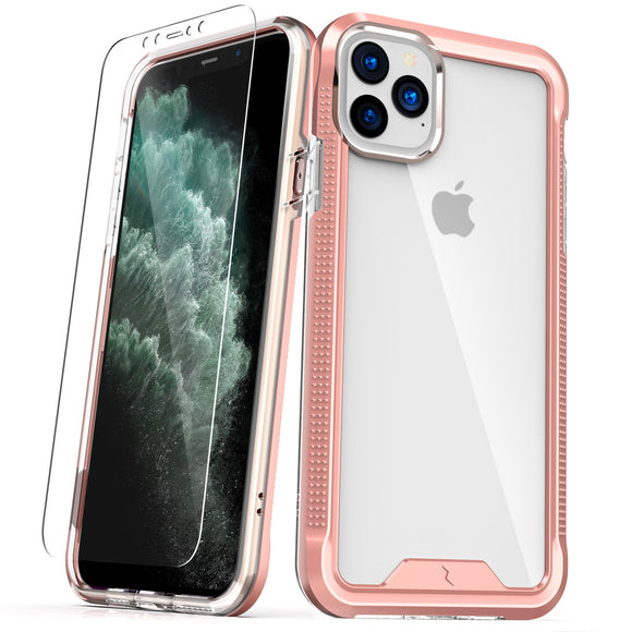 ZIZO ION IPHONE 11 PRO MAX (2019) CASE - TRIPLE LAYERED HYBRID CASE WITH TEMPERED GLASS SCREEN PROTECTOR- ROSE GOLD