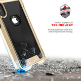 ZIZO ION FOR IPHONE X / XS -TRIPLE LAYERED HYBRID COVER W/ TEMPERED GLASS SCREEN PROTECTOR-GOLD