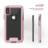 ZIZO ION FOR IPHONE X / XS -TRIPLE LAYERED HYBRID COVER W/ TEMPERED GLASS SCREEN PROTECTOR- ROSE GOLD