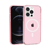 For iPhone 13 Pro MegSafe Compatible Sturdy Ultra Thick 3mm Transparent Hybrid Case Cover - Pink