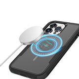 For Apple iPhone 14 6.1" MegSafe Compatible Tough ShockProof Hybrid Case Cover - Black