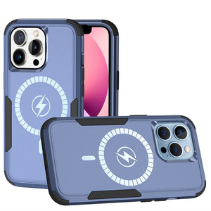 For iPhone 13 Pro Max MegSafe Compatible Tough ShockProof Hybrid Case Cover - Blue