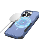 For iPhone 13 Pro Max MegSafe Compatible Tough ShockProof Hybrid Case Cover - Blue
