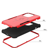 For iPhone 13 Pro Max MegSafe Compatible Tough ShockProof Hybrid Case Cover - Red