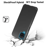 For Samsung A12 Premium Minimalistic Slim Tough ShockProof Hybrid Case Cover - Black