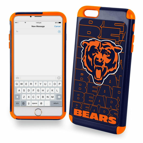 iPhone 6s Plus Official Licensed NFL Football Team Logo Dual Layer Hybrid Case Chicago Bears