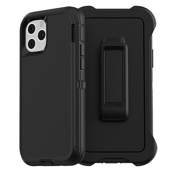 iPhone 11 PRO Hybrid Shockproof Defender Case Cover + Belt Clip-- Black