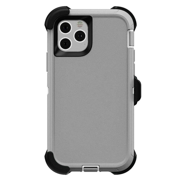 iPhone 11 PRO Hybrid Shockproof Defender Case Cover + Belt Clip Grey/White