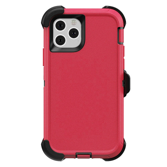 iPhone 11 PRO MAX Hybrid Shockproof Defender Case Cover + Belt Clip  Red/black