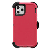 iPhone 11 Hybrid Shockproof Defender Case Cover + Belt Clip--Red/Black