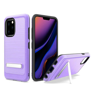 Apple iPhone 11 Pro MAX (XI6.5) Slim Brushed Hybrid with Design Edged Lining with magnetic kickstand - Dark Purple