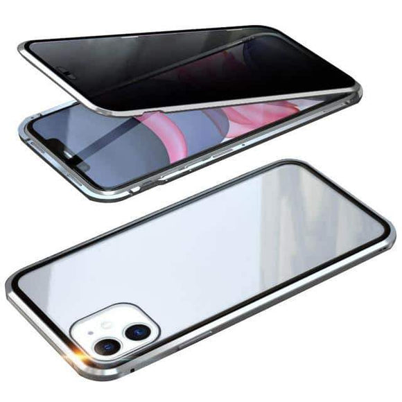 Privacy Magnetic Glass case iPhone 11 (SILVER)