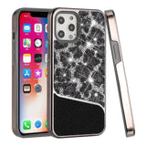 For iPhone 13 Pro Bling Animal Design Glitter Hybrid Case Case - Black Leopard