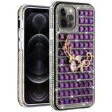 For Apple iPhone 11 Pro MAX (XI6.5) Trendy Fashion Design Hybrid Case Cover - Butterfly Floral on Purple