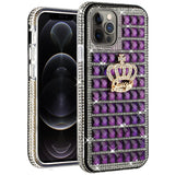 For Apple iPhone 11 Pro MAX (XI6.5) Trendy Fashion Design Hybrid Case Cover - Crown on Purple