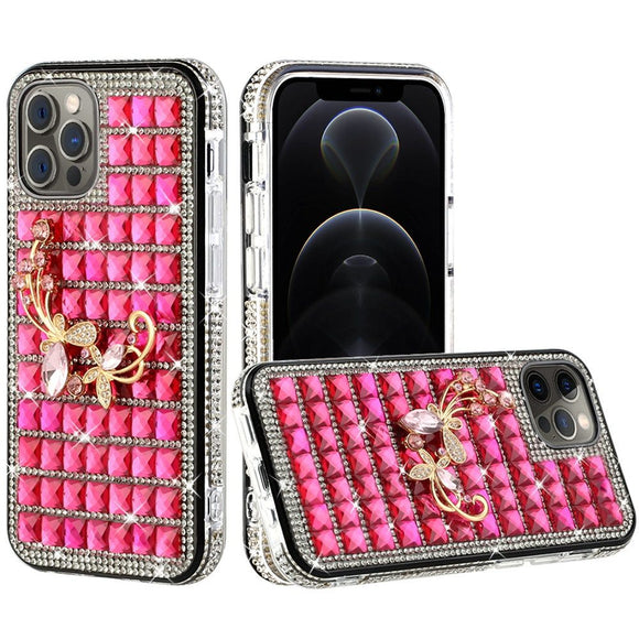 For Apple iPhone 11 Pro MAX (XI6.5) Trendy Fashion Design Hybrid Case Cover - Butterfly Floral on Pink