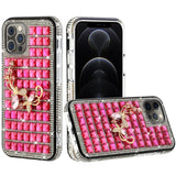For Apple iPhone 11 Pro MAX (XI6.5) Trendy Fashion Design Hybrid Case Cover - Butterfly Floral on Pink
