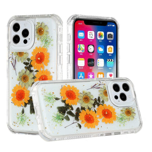 For Apple iPhone 14 Plus 6.7" Beautiful 3in1 Floral Epoxy Design Hybrid Case Cover - E