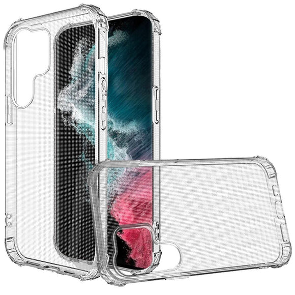 For Samsung S23 Ultra Shockproof Transparent Thick TPU Case Cover - Clear