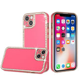 For Apple iPhone 11 (XI6.1) Chrome Big Diamond All Around TPU Case Cover - Hot Pink