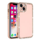 For Apple iPhone 11 (XI6.1) Chrome Big Diamond All Around TPU Case Cover - Rose Gold
