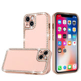 For Apple iPhone 11 (XI6.1) Chrome Big Diamond All Around TPU Case Cover - Rose Gold
