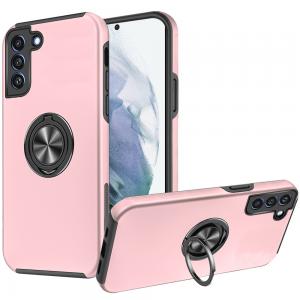 Samsung Galaxy S22 CHIEF Oil Painted Magnetic Ring Stand Hybrid Case Cover - Pink