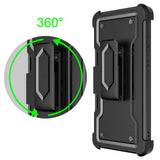 For Samsung S23 CARD Holster with Kickstand Clip Hybrid Case Cover - Black