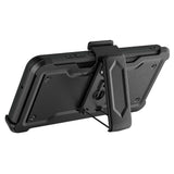 For Samsung S23 CARD Holster with Kickstand Clip Hybrid Case Cover - Black