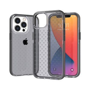 For Apple iPhone 11 (XI6.1) CROSS Design Ultra Thick 3.0mm Transparent ShockProof Hybrid Case Cover - Black