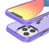 For Apple iPhone 14 6.1" CROSS Design Ultra Thick 3.0mm Transparent ShockProof Hybrid Case Cover - Purple