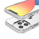 For Apple iPhone 14 6.1" CROSS Design Ultra Thick 3.0mm Transparent ShockProof Hybrid Case Cover - White