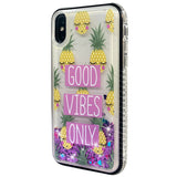 For Apple iPhone 11 (XI6.1) Quicksand Diamond Bumper Hybrid Case Cover - Good Vibes Only