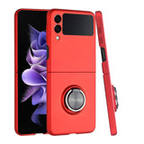 For Samsung Galaxy Z Flip3 5G Chief Premium Matte Magnetic Ring Stand Hybrid Case Cover - Red