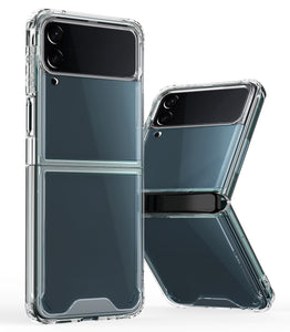 For Samsung Galaxy Z Flip 4 Flip Transparent Hybrid Shockproof Case Cover - Clear
