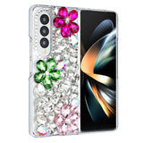 For Samsung Galaxy Z Fold 4 Full Diamond with Ornaments Hard TPU Case Cover - Hot Pink/Neon Green/Light Pink