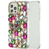 For iPhone 13 Pro Max Full Diamond with Ornaments Hard TPU Case Cover - Colorful Ornaments with Heart