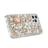 For Apple iPhone 11 (XI6.1) Full Diamond with Ornaments Hard TPU Case Cover - Silver Panda Floral