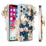 For Apple iPhone 11 (XI6.1) Full Diamond with Ornaments Case Cover - Ultimate Multi Ornament Blue