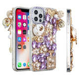 For Apple iPhone 14 6.1" Full Diamond with Ornaments Case Cover - Ultimate Multi Ornament Purple