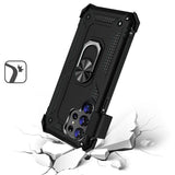 For Samsung S23 Plus Holster Magnetic Ringstand Clip Cover Case - Black